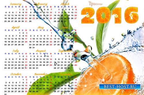 Настенный календарь на 2016 год - апельсиновый рай