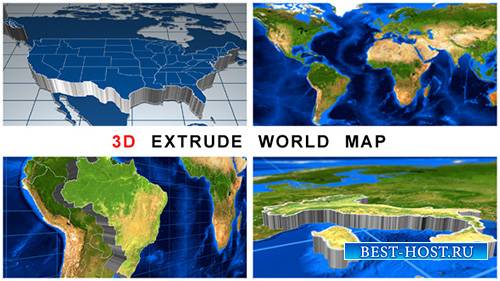 3D Extrude World Map - Project for After Effects (Videohive)