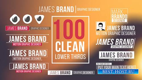 100 Clean Lower Thirds - Project for After Effects (Videohive)