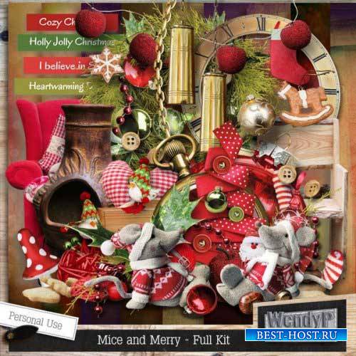 Новогодний скрап-комплект - Mice and Merry
