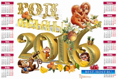 уточный календарь на 2016 год - Мои милые обезьянки