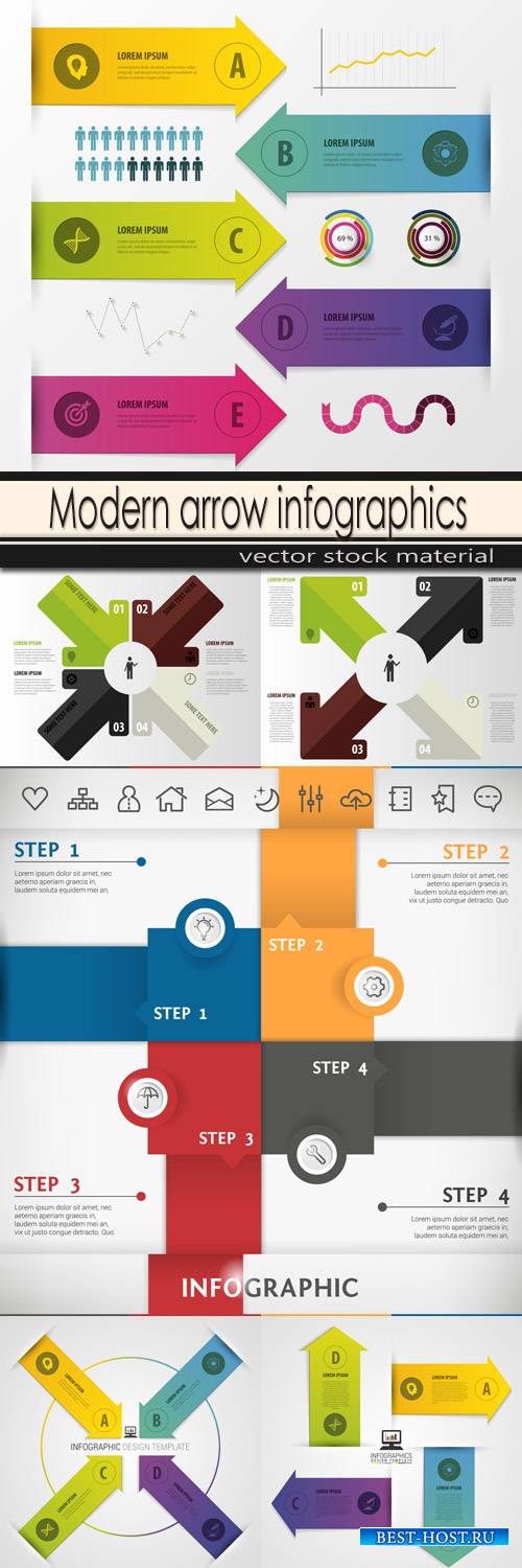 Modern arrow infographics elements