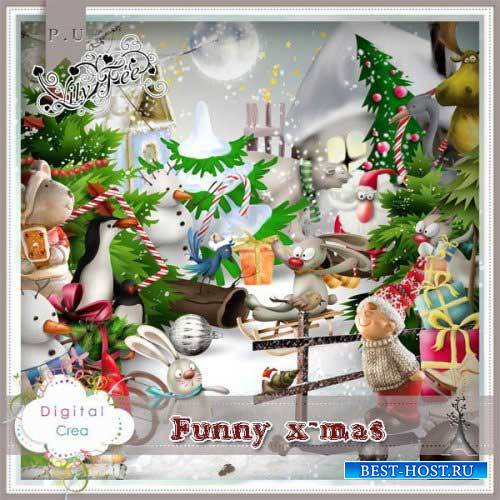 Зимний скрап-комплект - Funny x-mas