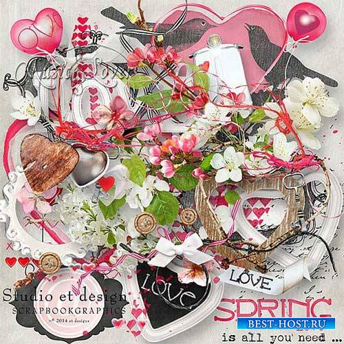 Романтический скрап - Весна любовь-это все,что вам нужно
