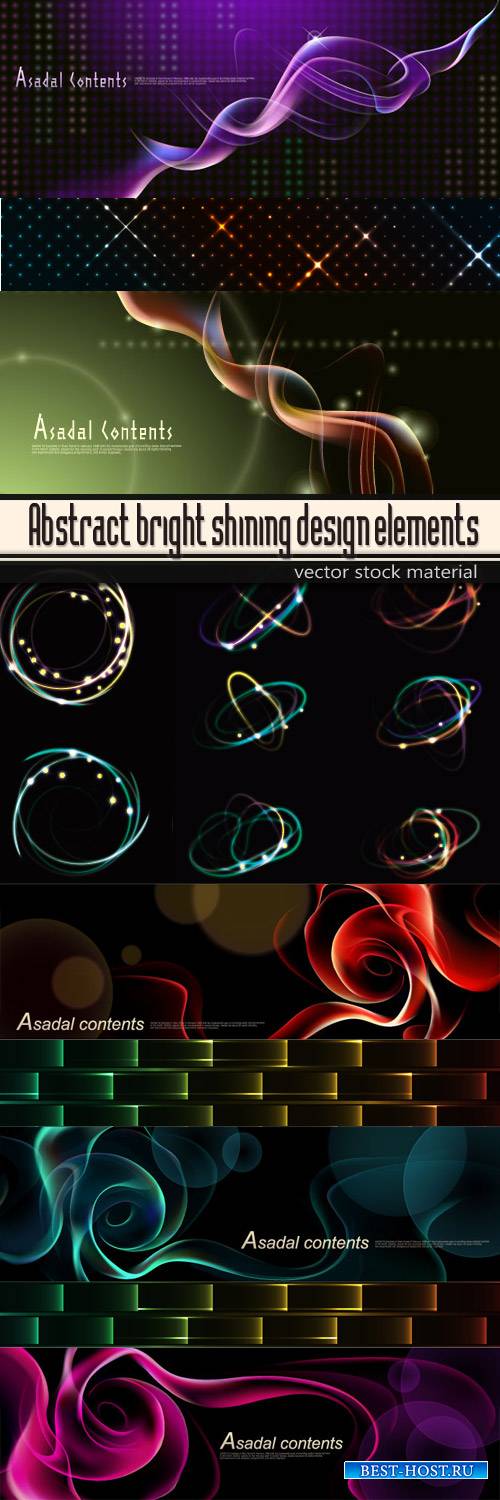 Abstract bright shining design elements