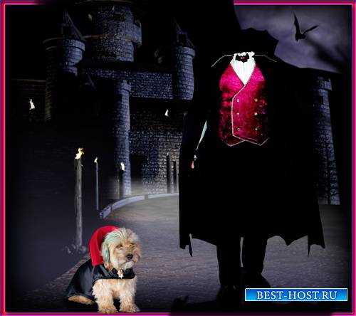 Photoshop - Граф Дракула и собака