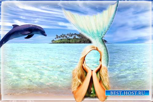 Psd для фотошопа - Дельфин и русалка