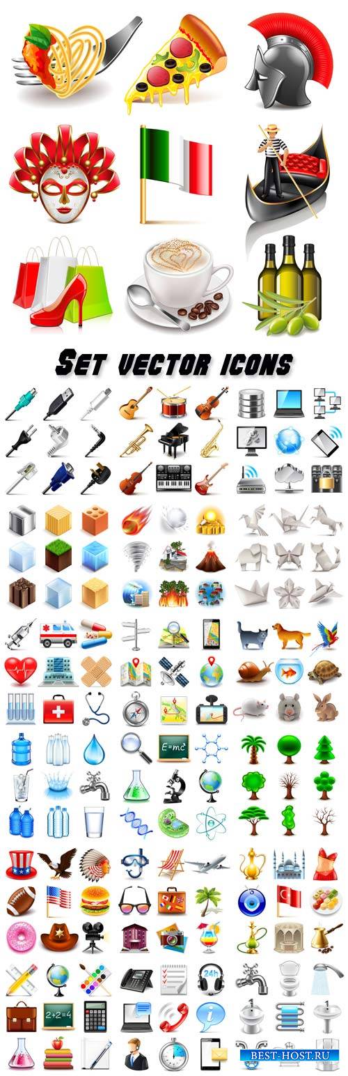 Set of different vector icons