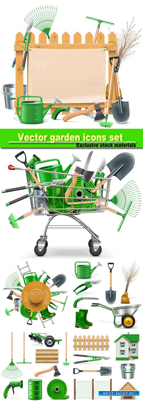 Vector garden icons set