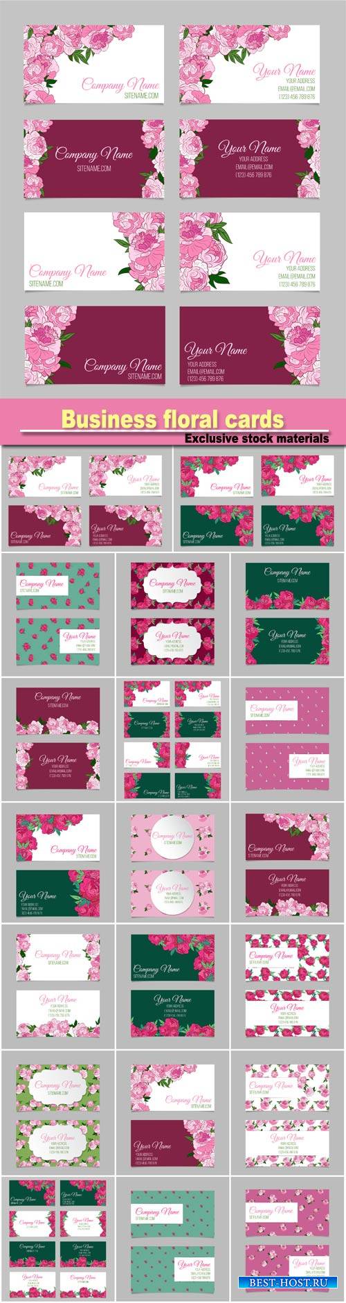 Business cards with floral design