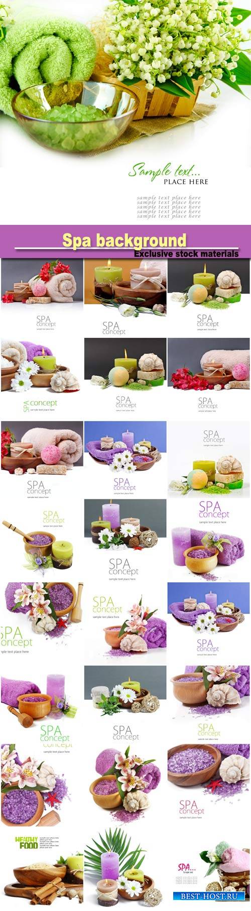 Spa background with flowers and candles