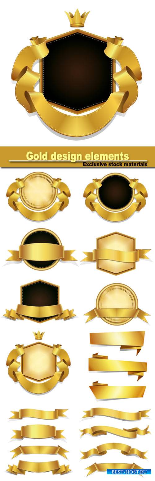 Gold design elements vector