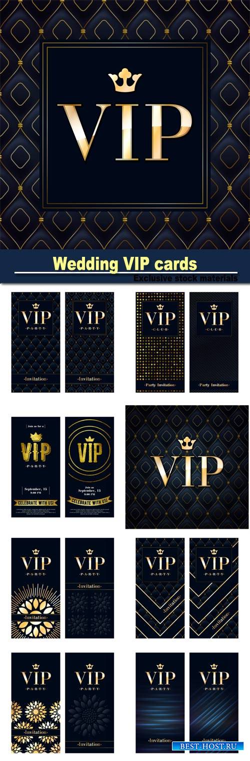 Wedding VIP cards, vector backgrounds