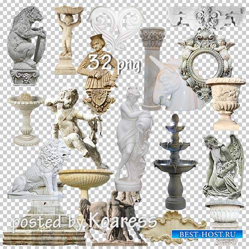 Растровый клипарт png - Статуи, капители, колонны, фонтаны