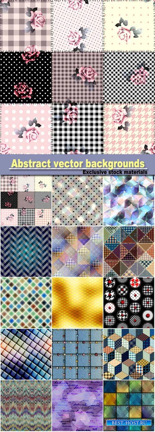 Abstract vector backgrounds with different patterns