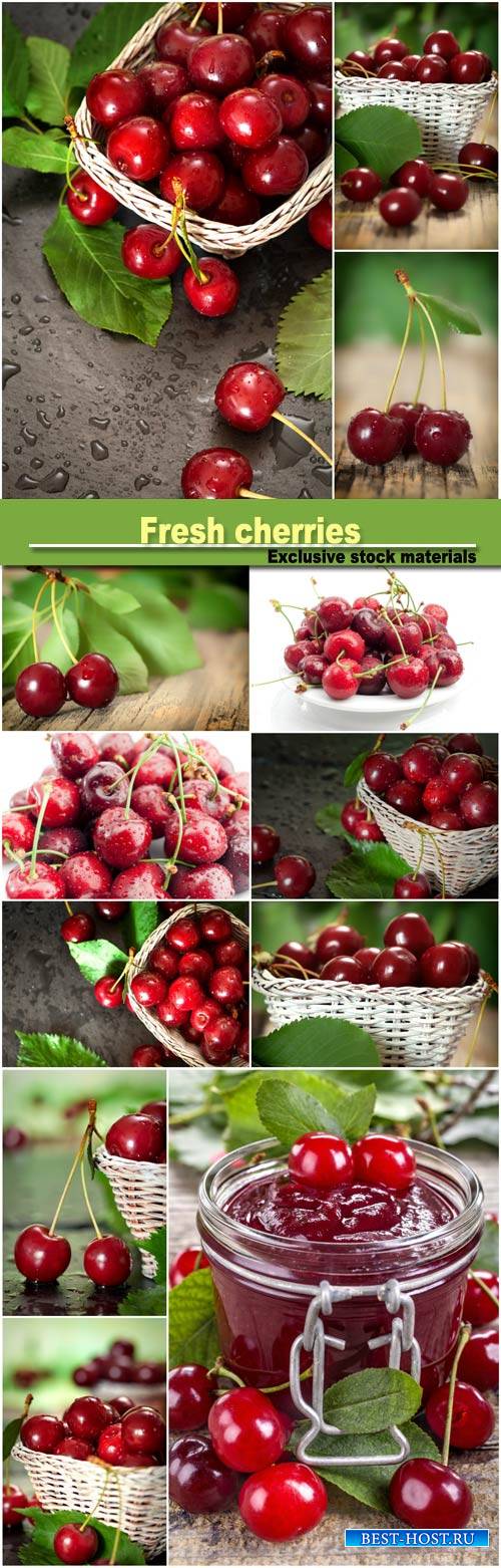 Fresh cherries, delicious fruits