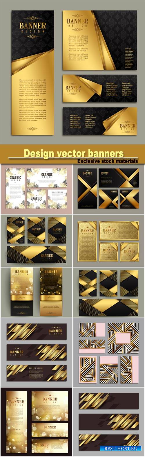 Design vector banners with gold