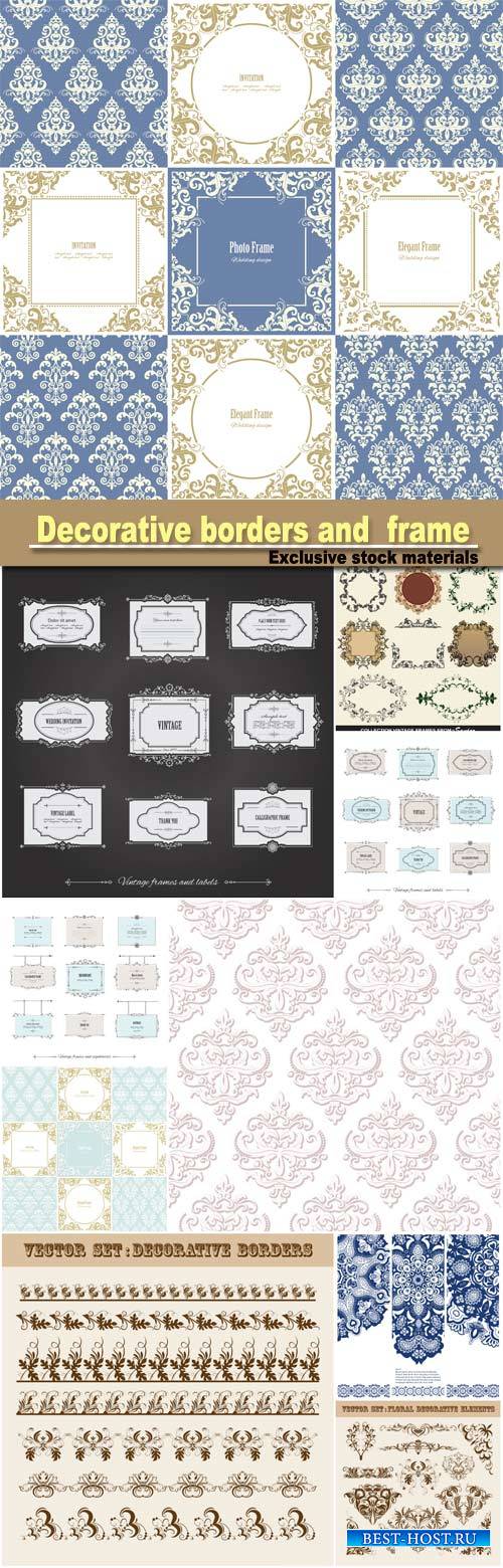 Vector set of floral decorative borders and