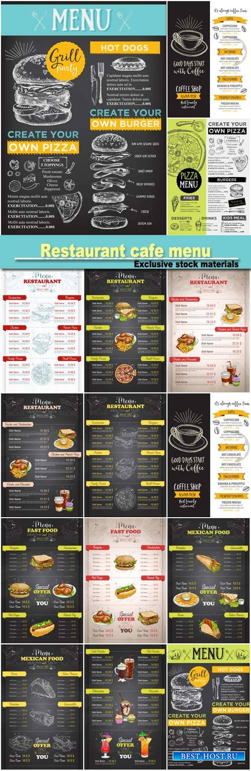 Restaurant cafe menu, template design