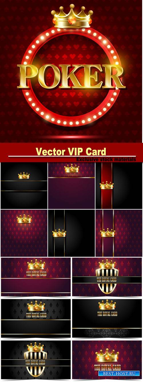 Vector vip card with a golden crown