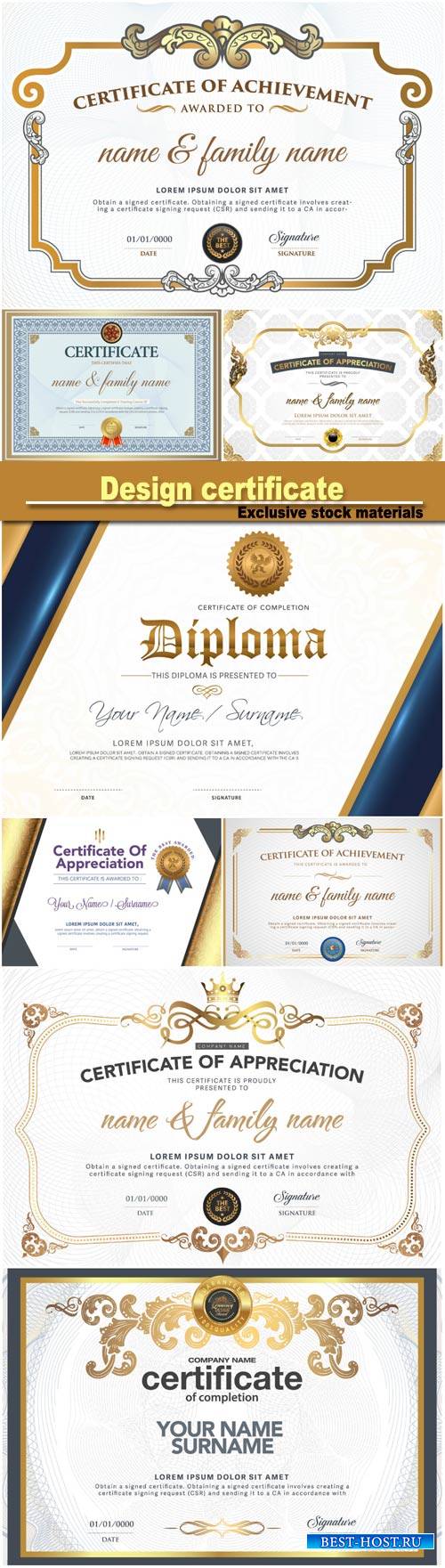 Design certificate, vector illustration