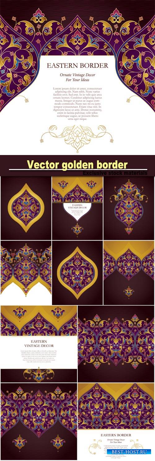 Vector golden border in eastern style