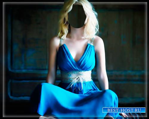 Template - Гламурная девушка в синем одеянии