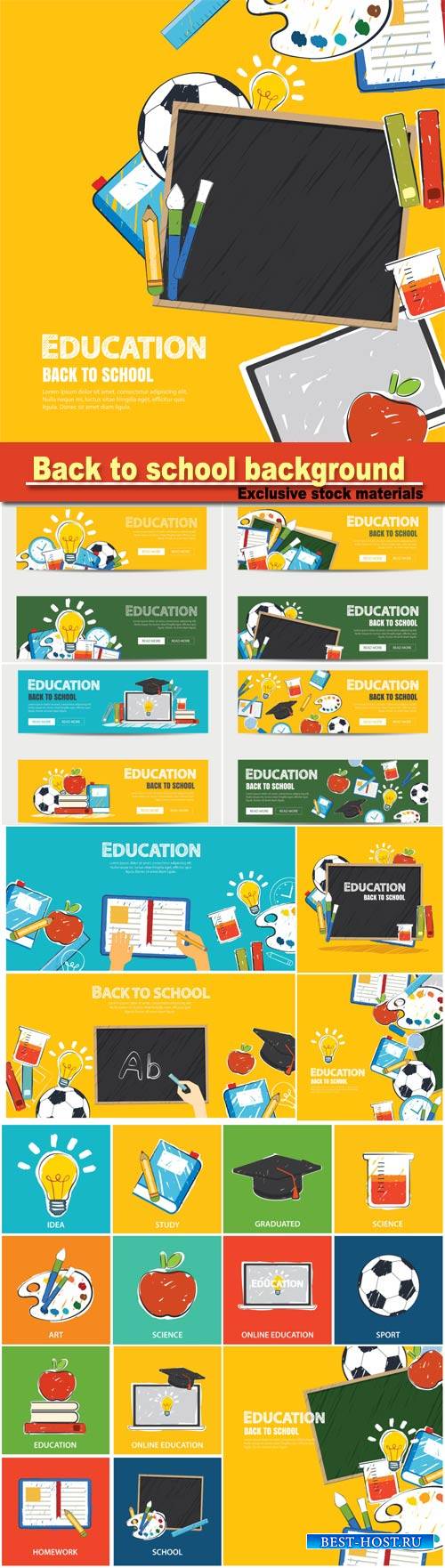 Education banner and back to school background template
