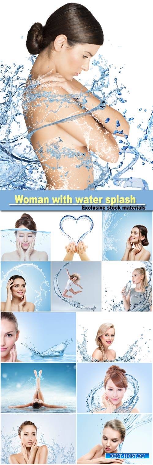 Beautiful woman with water splash