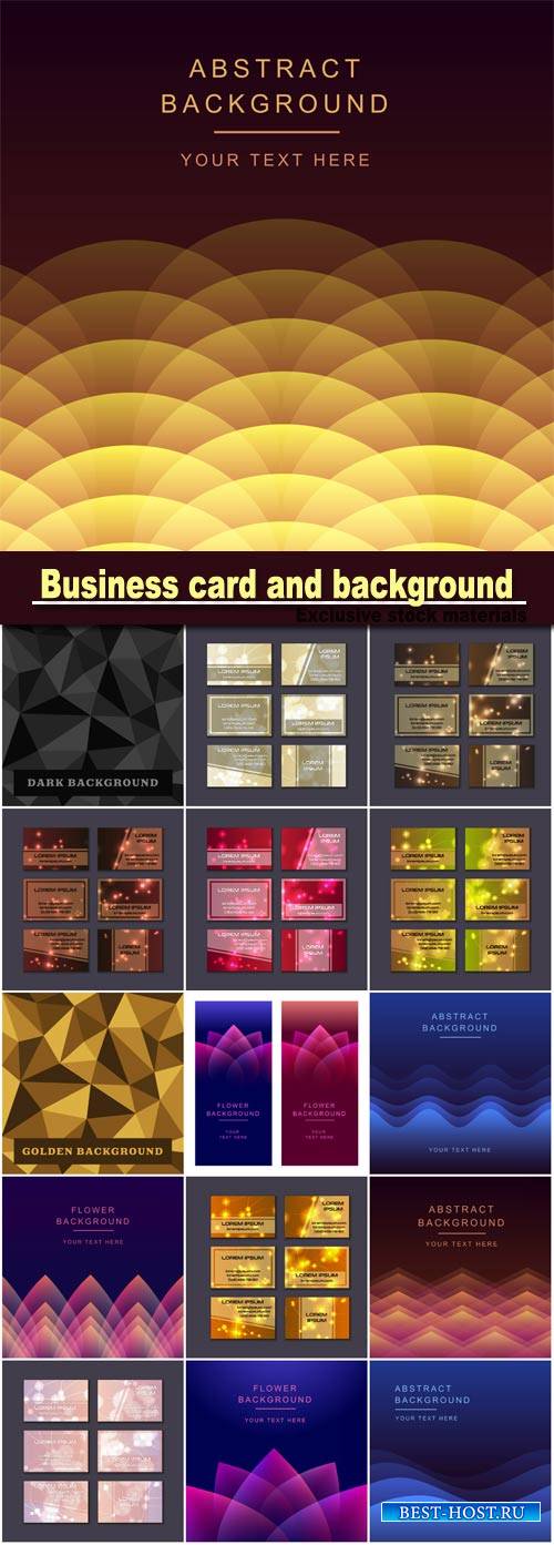 Business card collection, abstract geometric background