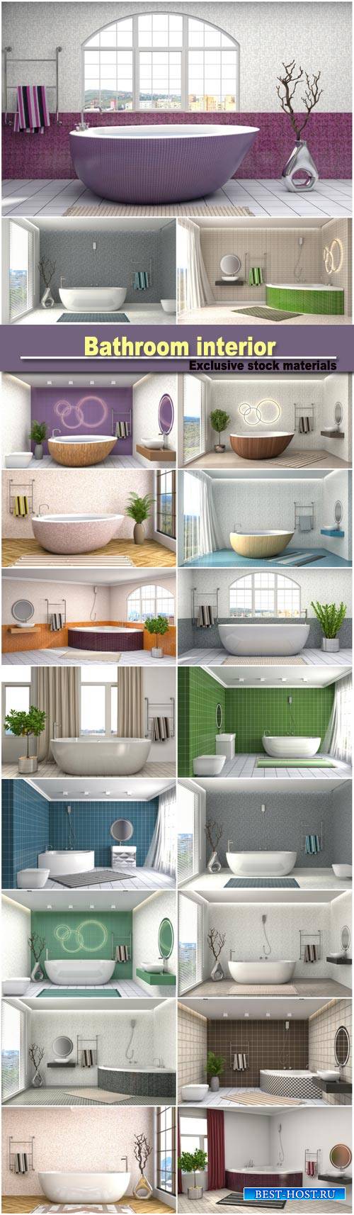 Bathroom interior, 3D illustration