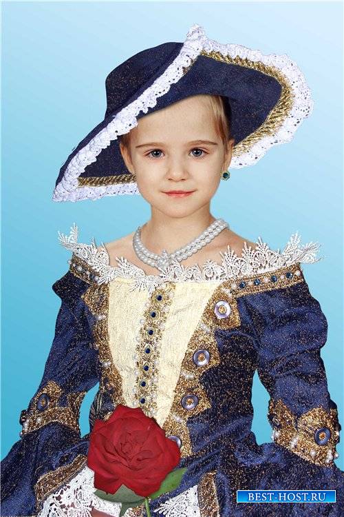 Фотошоп шаблон для девочек – В бальном платье и шляпе
