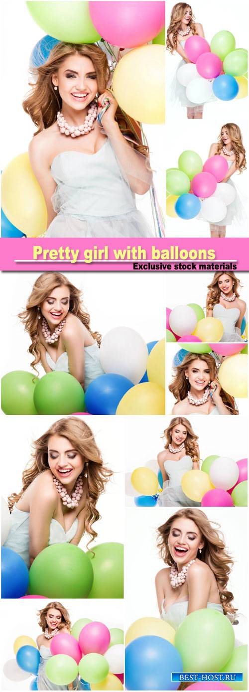 Smiling pretty girl with balloons