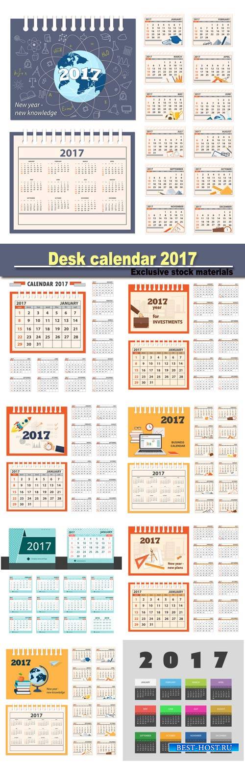 Desk business calendar 2017 year