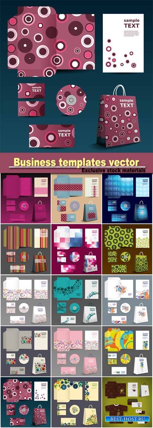 Stationery template, corporate identity business templates vector