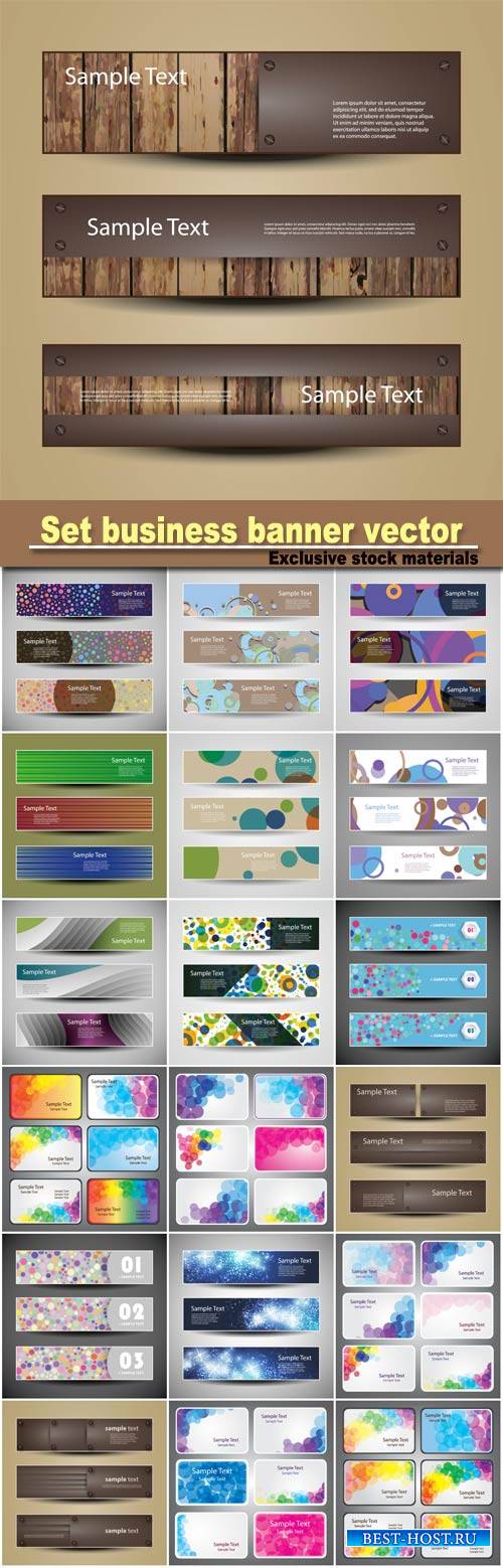 Set business banner vector