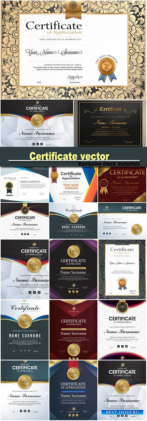 Certificate vector luxury template
