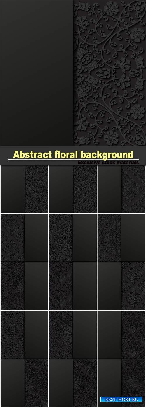 Abstract floral background, black backgrounds with patterns