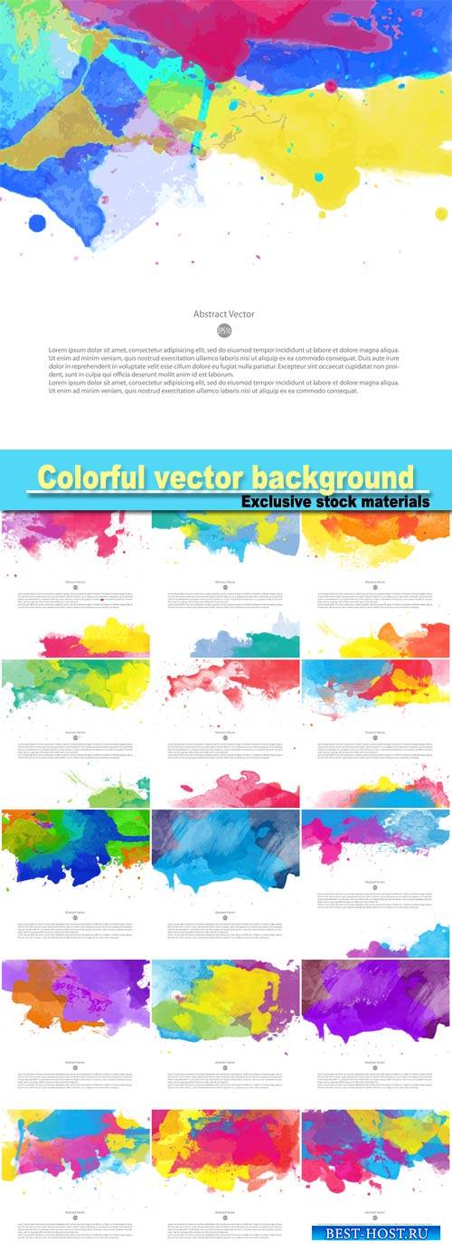 Bright colorful vector watercolor background