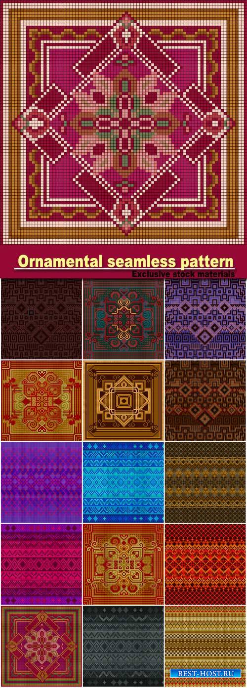 Ornamental seamless pattern, ethnic ornament, fabric pattern