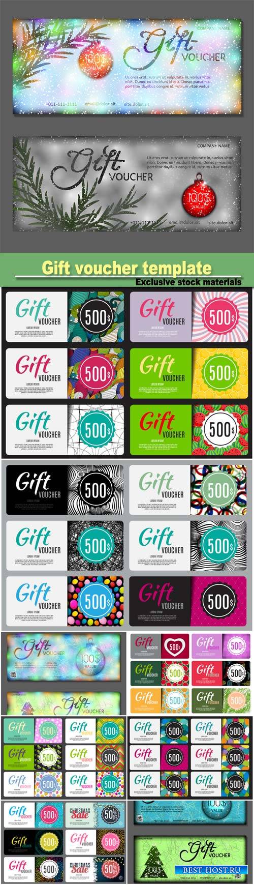 Gift voucher template, vector illustration for your business