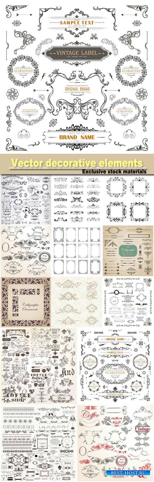 Beautiful collection of , decorative elements in antique style