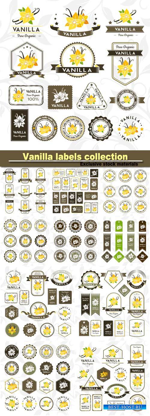 Vanilla labels, stamps and badges collection