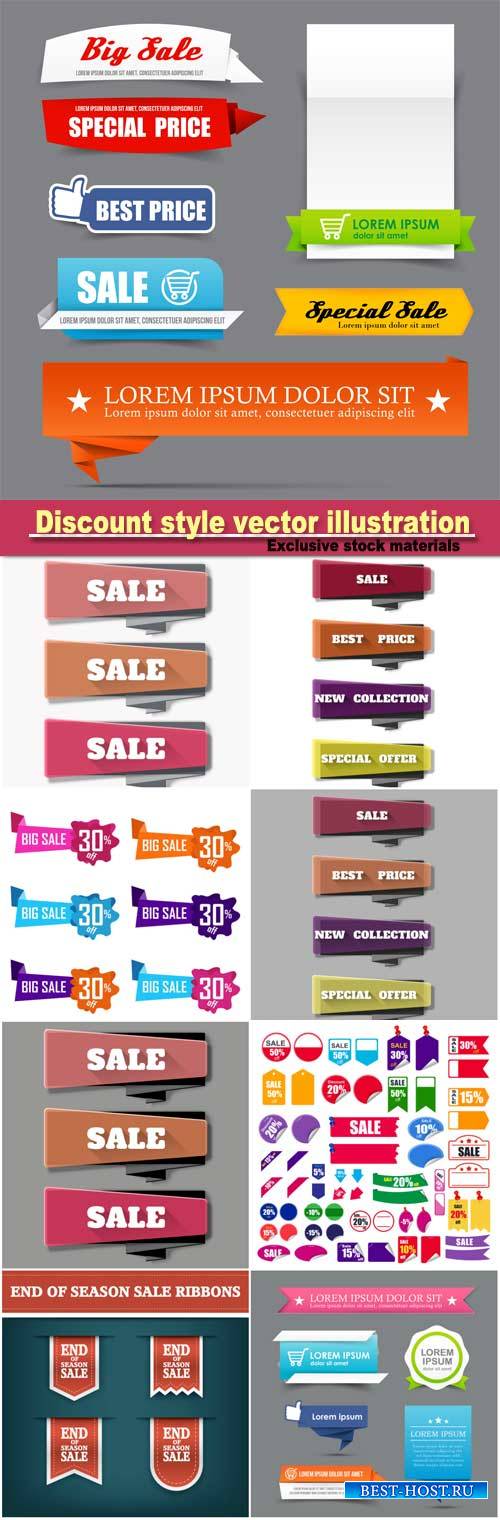 Collection of colorful web tag banner promotion sale discount style vector  ...