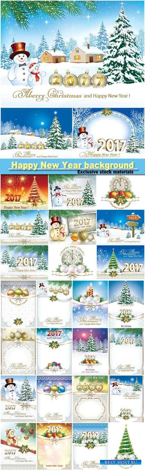 Happy new year 2017, Christmas design template