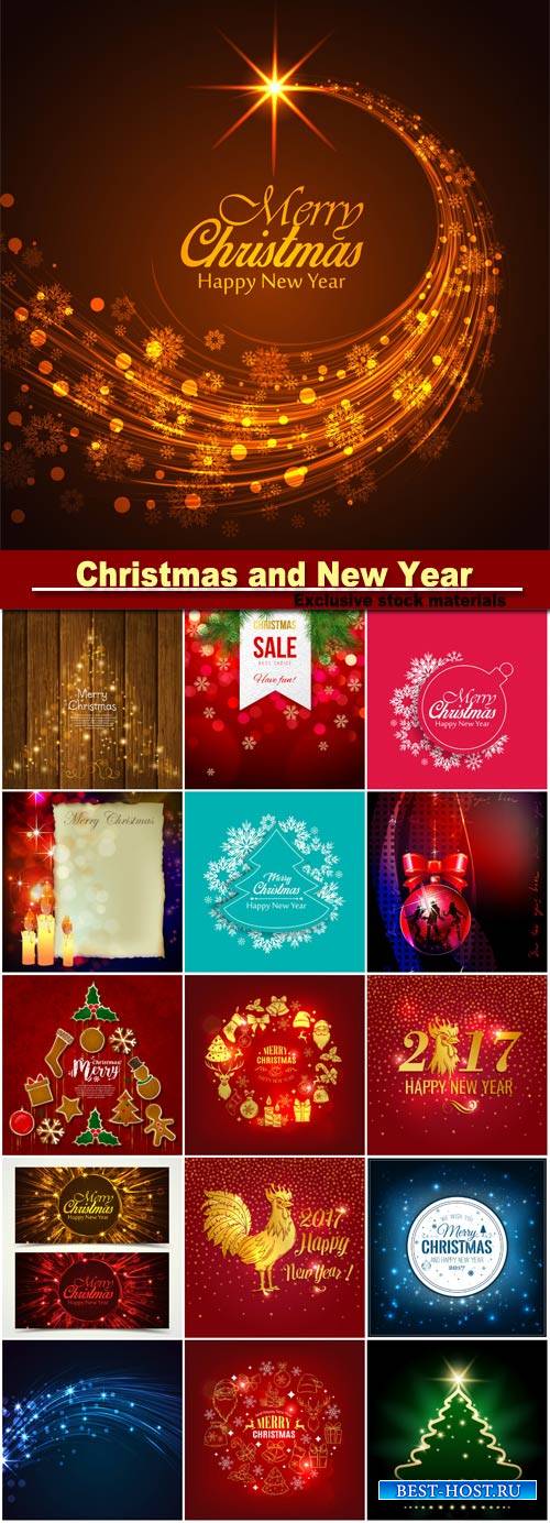 Christmas and New Year design with decorative icons