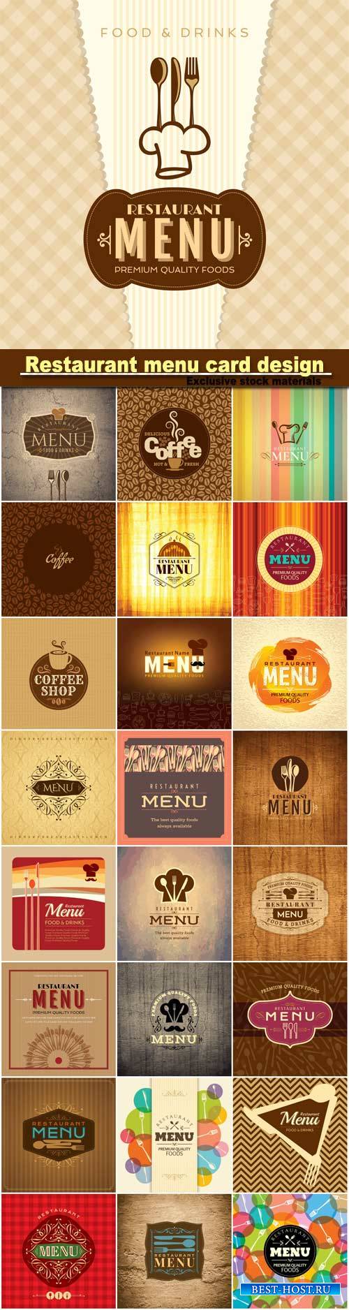 Restaurant menu card design