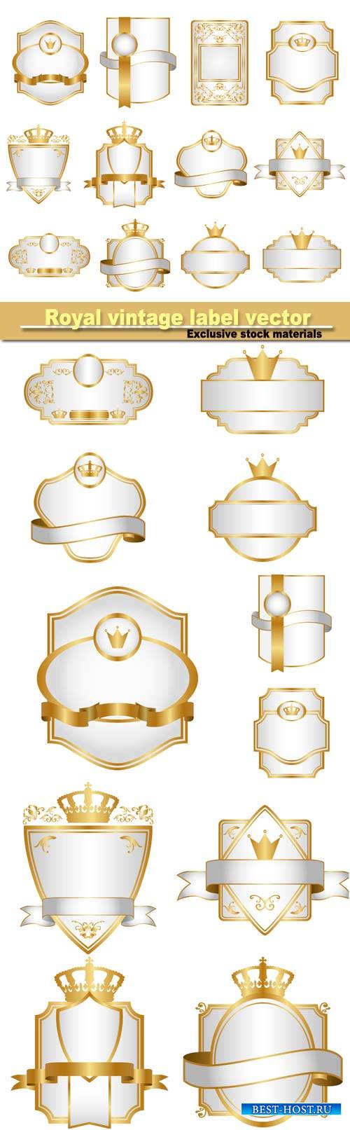 Royal vintage label vector set