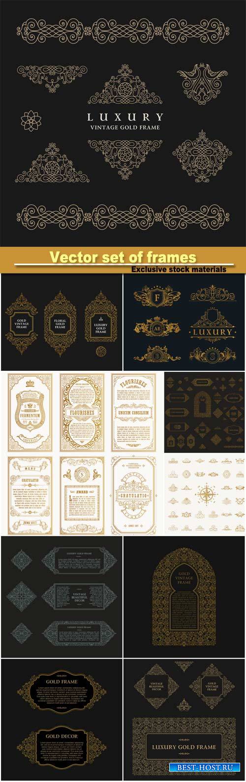 Vector set of , design template, vintage logo set