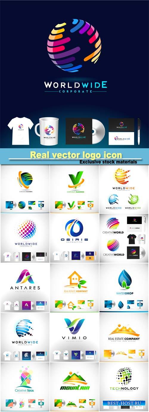 Real vector logo icon, design template corporate identity